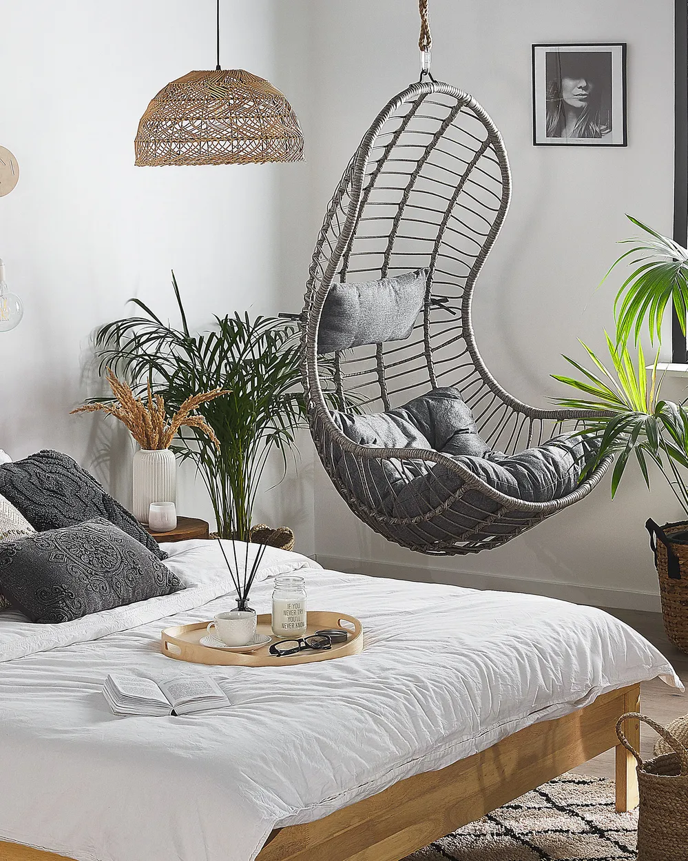 Hanging Chair PINETO PE Rattan Grey