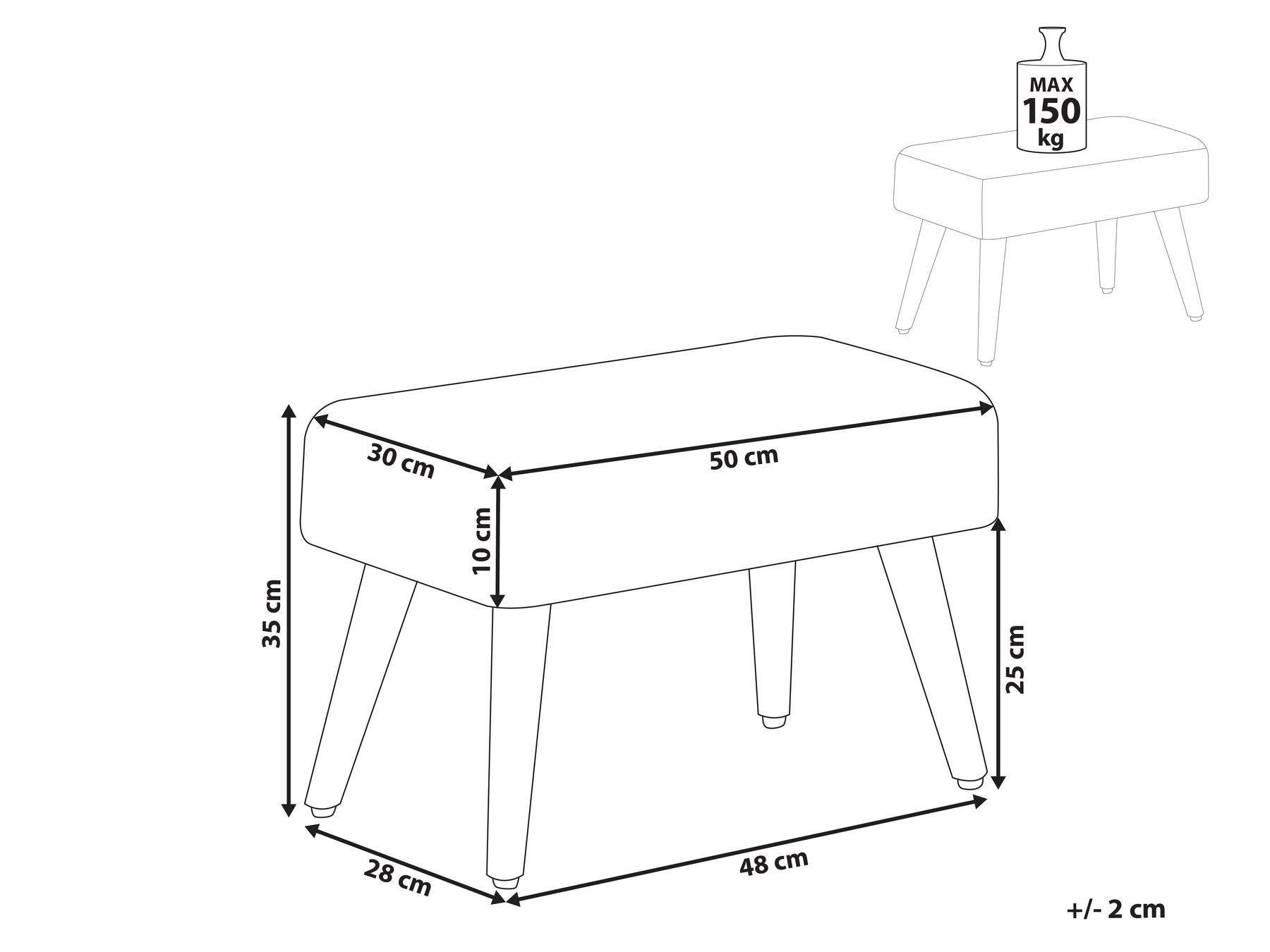 Stołek TAKOMA Boucle Biały_850200