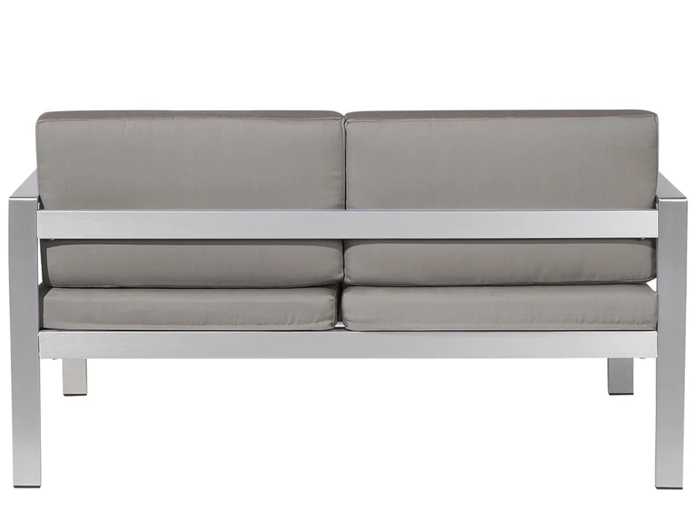 Garden Bench with Cushion SALERNO 142 cm Metal Dark Grey_679493