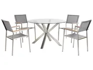 Set da pranzo da giardino 4 posti MALETTO/GROSSETO Acciaio inox Argento_956934