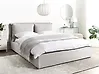 Ottoman Bed BAJONNA Fabric Light Grey 160 x 200 cm (EU King Size)
