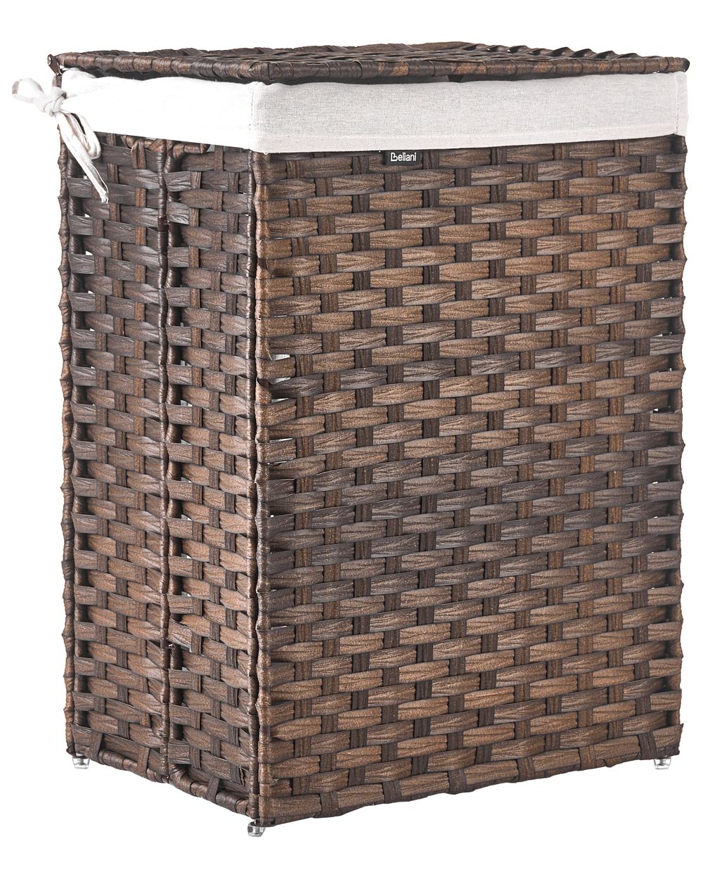 Wasmand met deksel MUCUBAJI Stof Donkerbruin 83 L