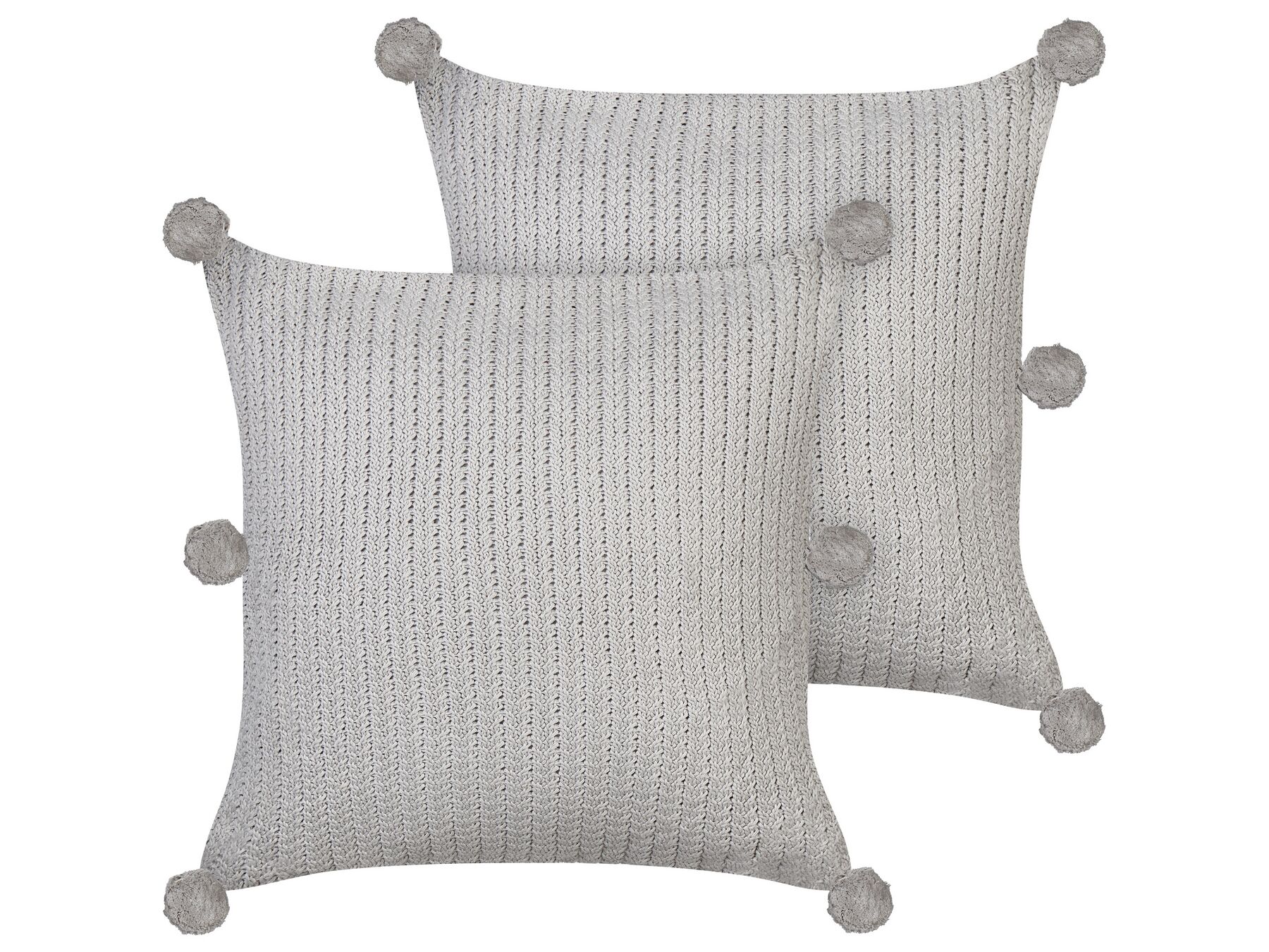 Sada 2 bavlněných pletených polštářů 45 x 45 cm šedá OCOTEA_914075