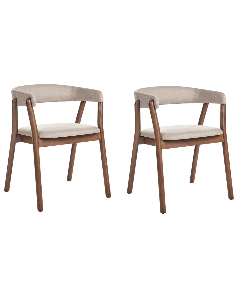 Set med 2 matstolar MYLO  Mörkbrun/ Beige