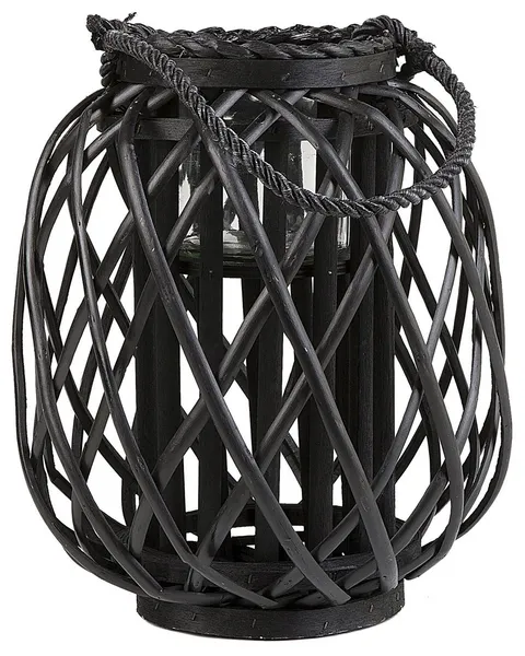 Marrakech Set Di 2 Lanterne Da Giardino Eirik - 40 E 29 Cm - Metallo Nero E Vetro - Per Esterni E Interni