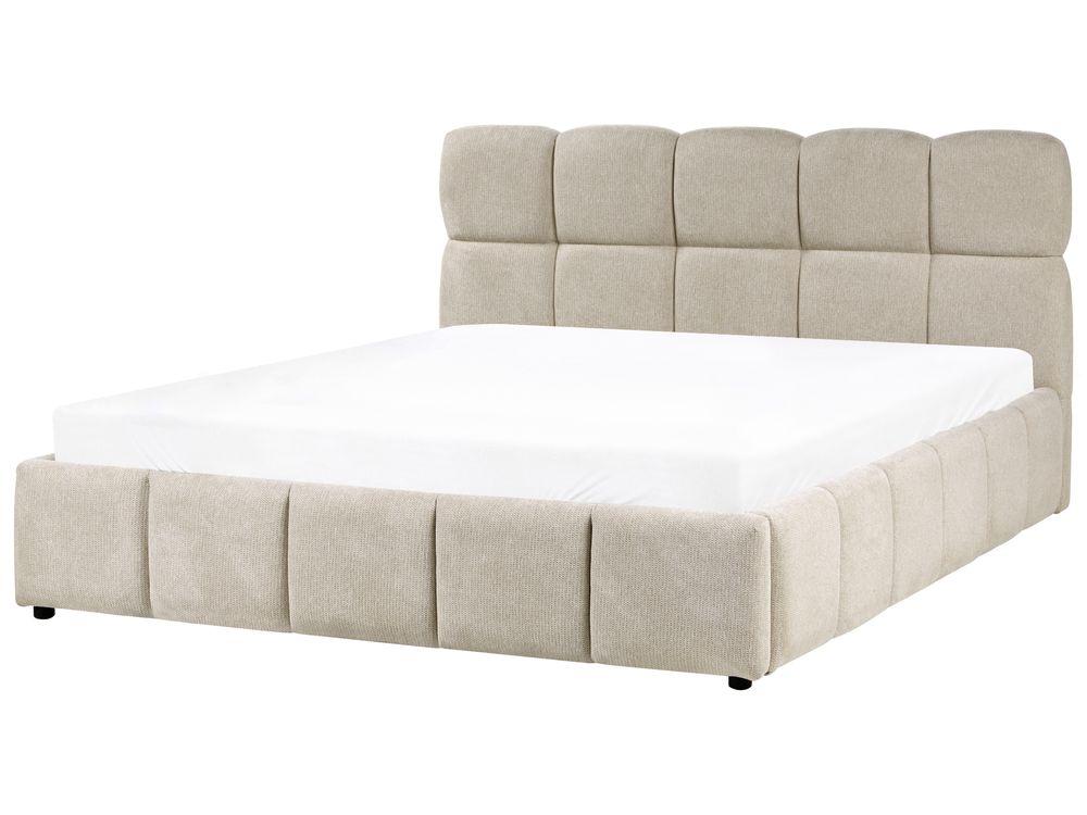 Letto contenitore NOYON Tessuto Tortora 160 x 200 cm
