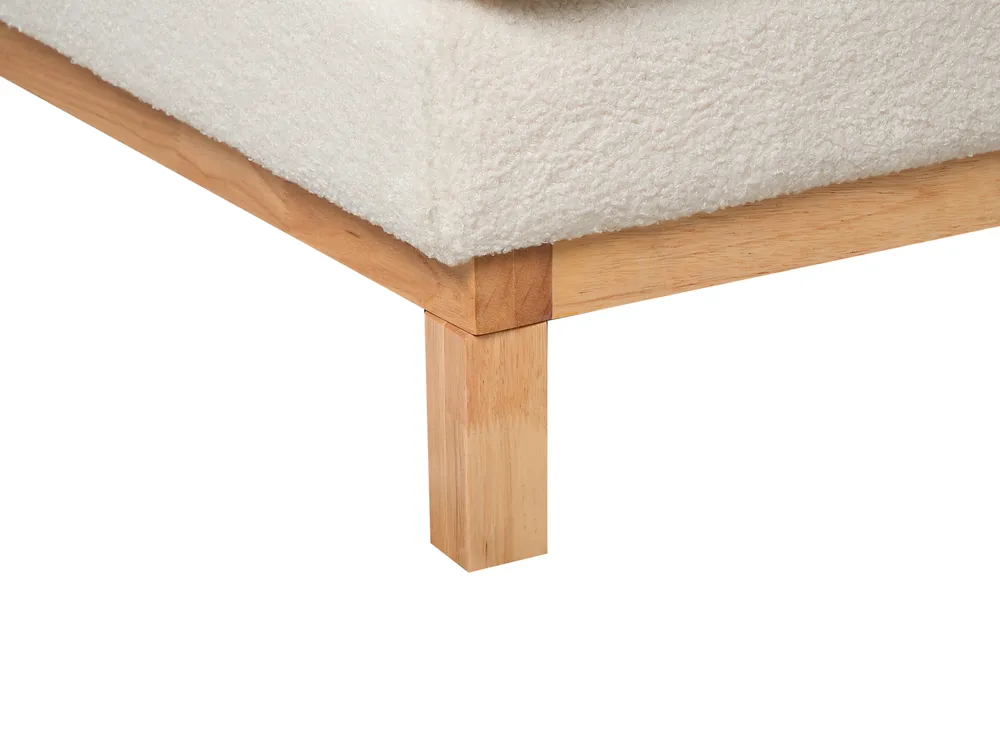 Corner Sofa 4 Seater SIGGARD Boucle White Left Hand_944485