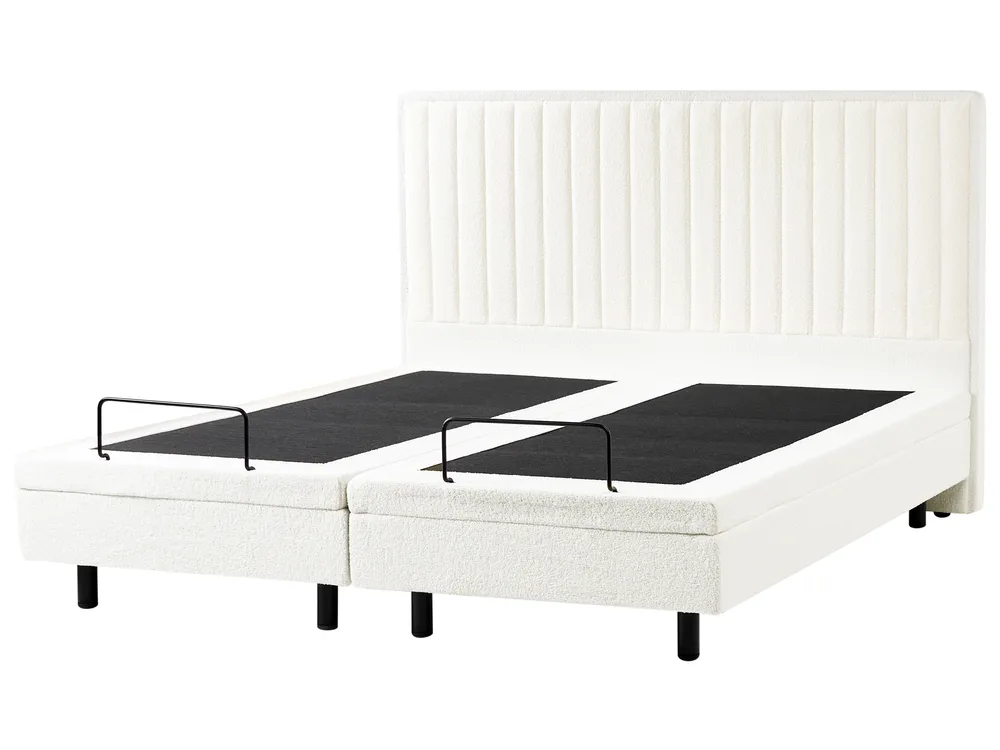 Adjustable Bed Boucle DUKE II 180 x 200 cm (EU Super King) Off-White_1026042