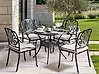 Garden Dining Set 4 Seater ANCONA with Cushions Metal Black