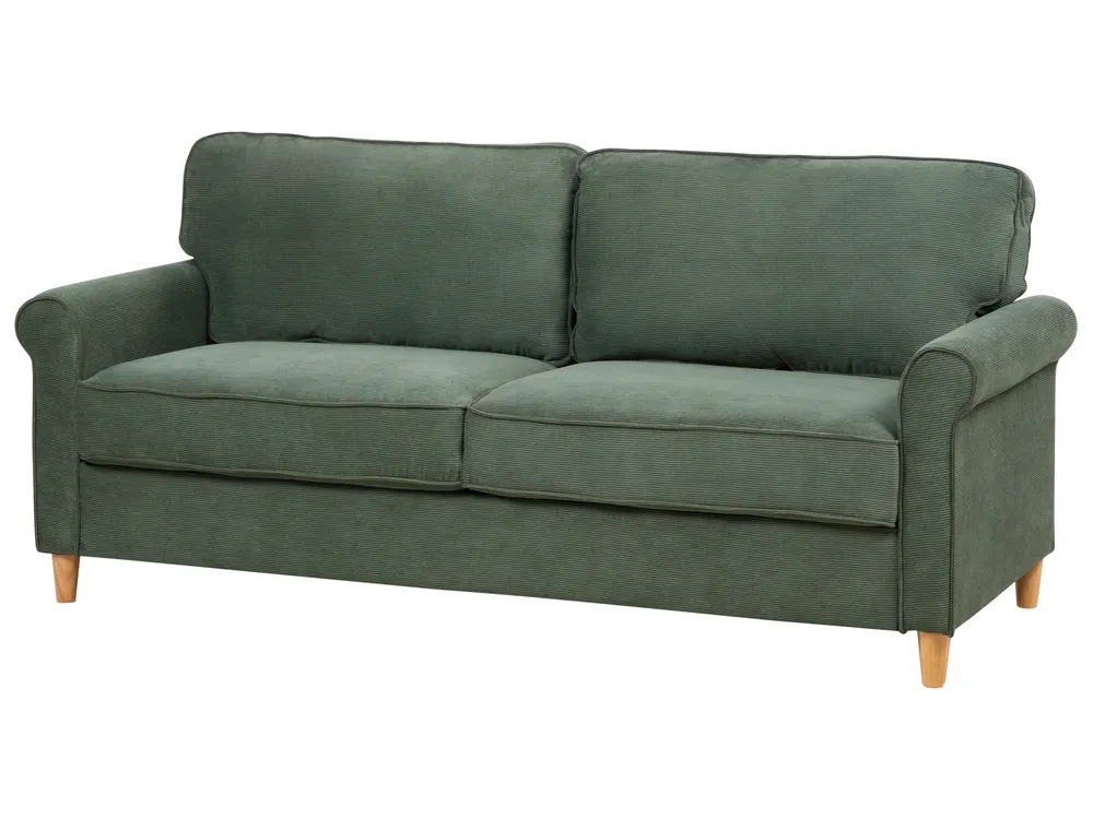 Sofa 3 Seater RONNEBY Corduroy Dark Green_901423
