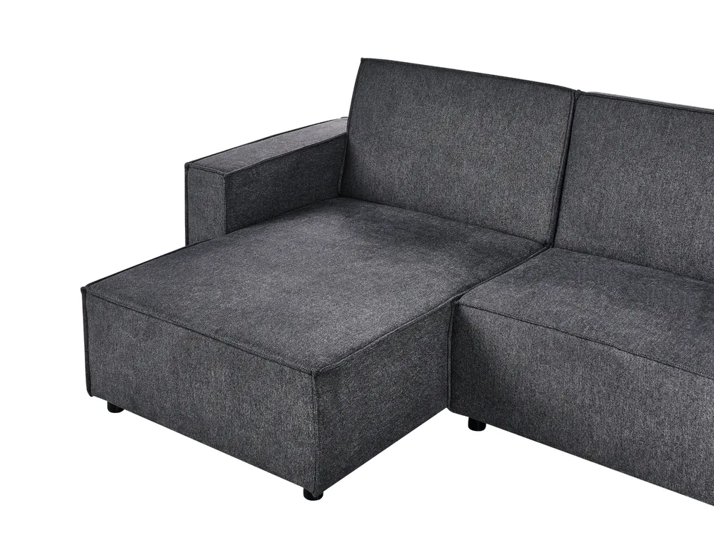 Corner Sofa Bed 3 Seater ROMEDAL II Fabric Graphite Grey Right Hand_971454