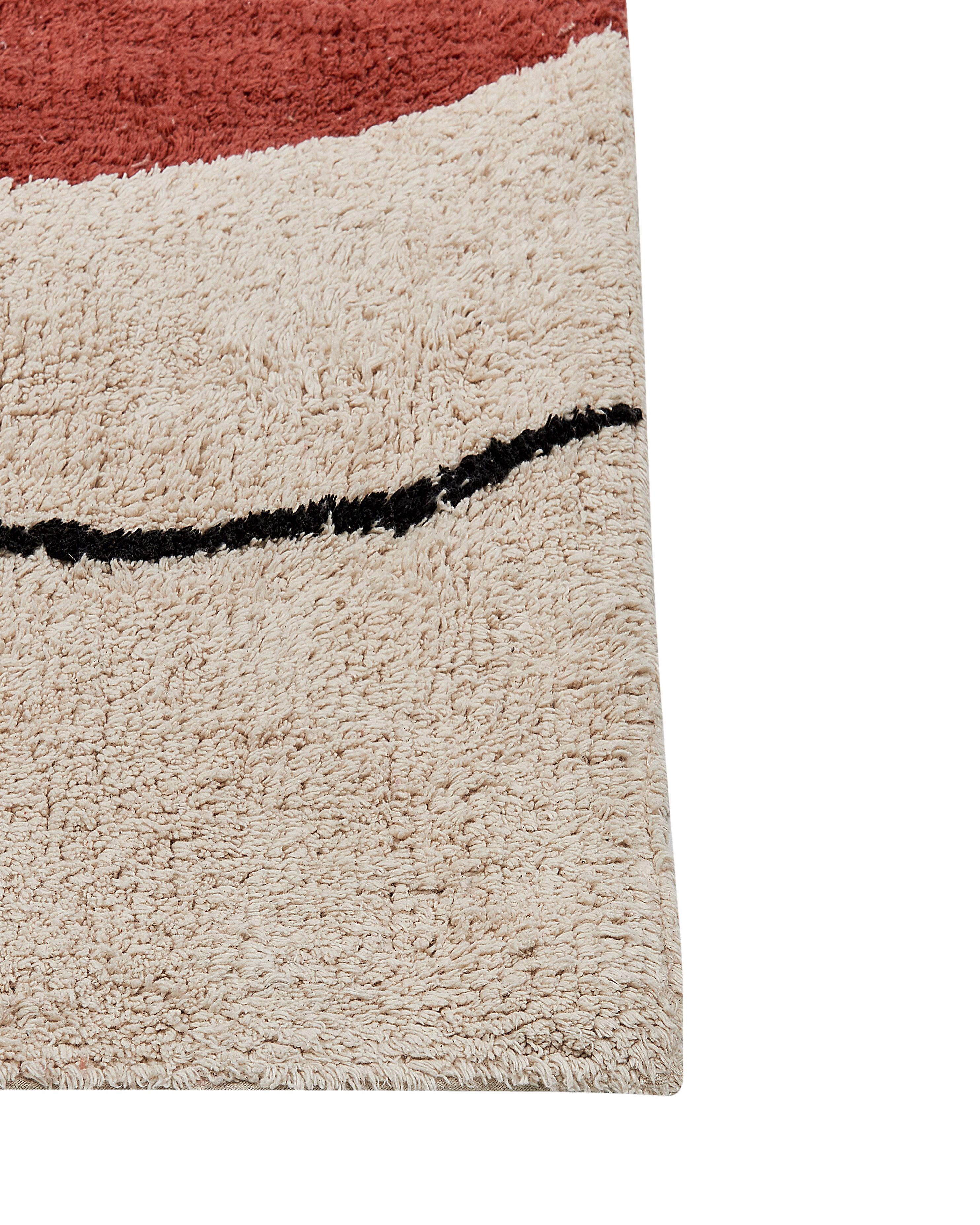 Matta 160 x 230 cm beige och röd BOLAT | Beliani.se