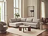 Corner Sofa Bed KOGE with Storage Fabric Beige Right Hand