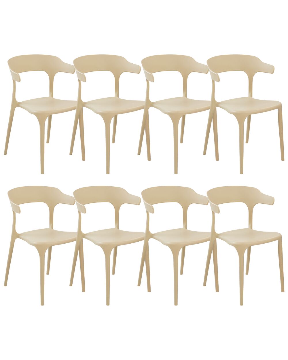 Lot de 8 chaises de salle à manger GUBBIO Beige