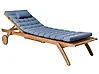 Sun Lounger with Cushion CESANA PREMIUM Reclining Acacia Wood Blue