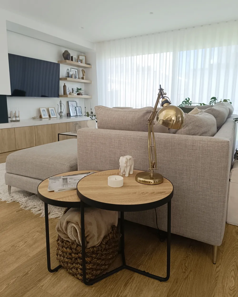 Set of Coffee Tables MELODY Light Brown