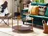 Glass Top Coffee Table with Shelf Gold with Dark Wood LIBBY_824313