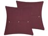 Lot de 2 coussins décoratifs à rayures 43 x 43 cm rouges CAMPANULA_801664