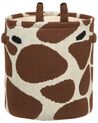 Textilkorb Baumwolle beige / braun Giraffenmotiv 2er Set POMANG_905361