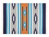Alfombra kilim de algodón azul/gris/naranja 140 x 200 cm NORATUS_870106