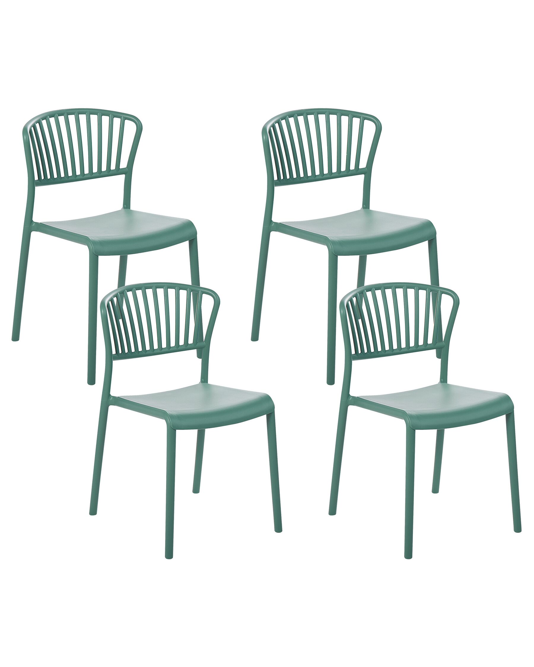 Zestaw 4 krzeseł do jadalni zielony GELA_825372