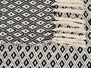 Plaid CHYAMA Bomuld 125 x 150 cm Sort/beige_839764