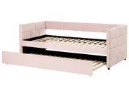 Trundle Bed Velvet CHAVONNE 90 x 200 cm (EU Single) Pink_1022023