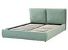 Sametová postel s úložným prostorem 160 x 200 cm zelená BAJONNA_842843