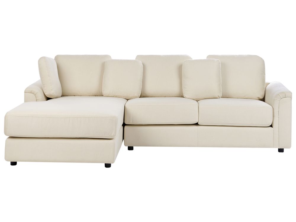 Canapé d'angle KOHLO Tissu Beige clair Côté droit