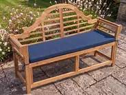 Garden Bench with Cushion MARLBORO 180 cm Acacia Wood Blue_1153735