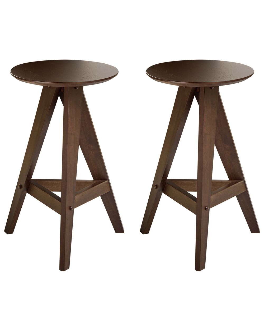 Set de 2 scaune de bar AROMA Lemn Maro închis