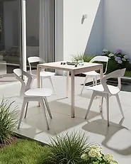 Conjunto de 4 sillas de jardín LACHANIA Gris pardo_1187176