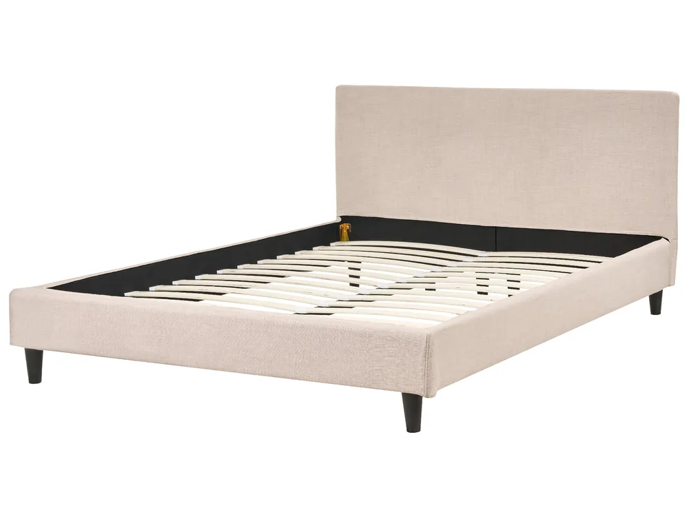 Lit avec sommier Tissu FITOU 140 x 200 cm Beige_875996