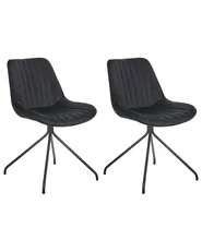 Set di 2 sedie da pranzo NAVASOTA Velluto Nero_860825