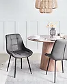 Set of 2 Dining Chairs MELROSE Faux Leather Grey