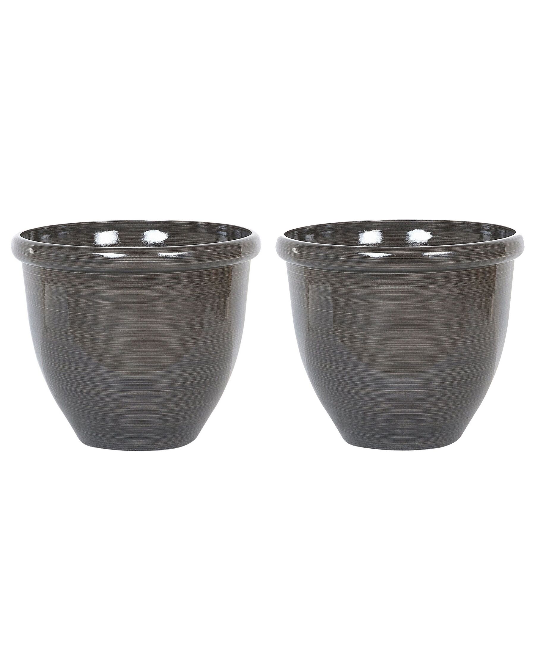 Set di 2 vasi in pietra marrone scuro ⌀ 44 cm TESALIA_841994