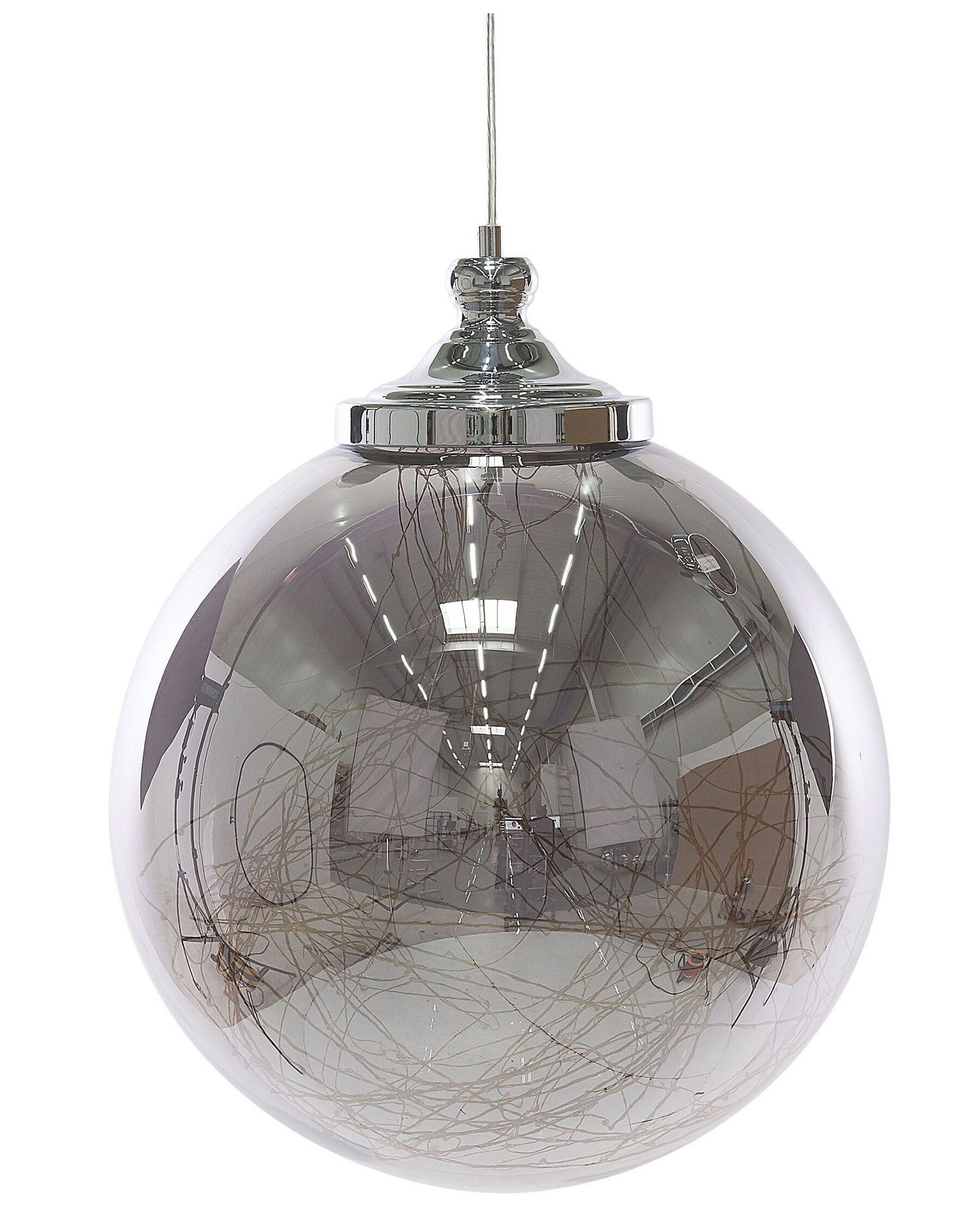 Lámpara de techo de vidrio plateado/transparente 150 cm BENI L_785091