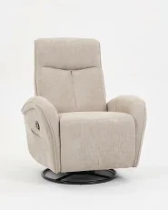 Schaukel-Fernsehsessel DANAE drehbar Chenillegewebe Hellbeige_1156514