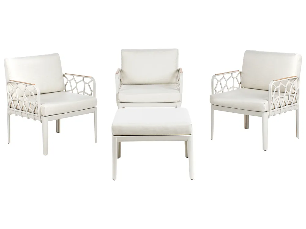 Garden Sofa Set 4 Seater ERICHE Light Beige_977999
