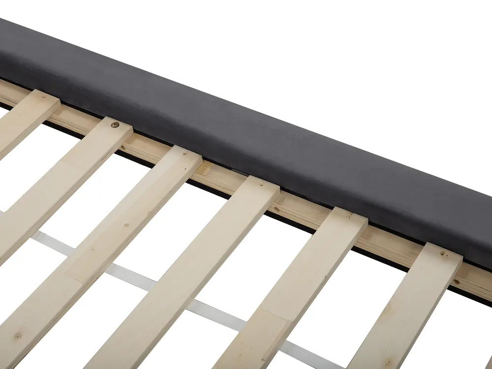 Bett mit Lattenrost Samtstoff LANNION 160 x 200 cm Dunkelgrau_759706