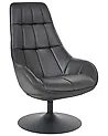 Swivel Armchair MARSTRAND Faux Leather Black