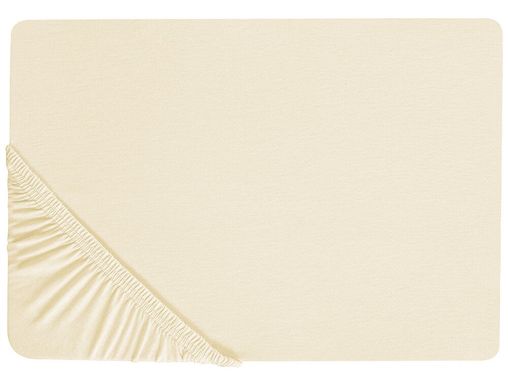 Fitted Sheet JANBU 180 x 200 cm Cotton Yellow
