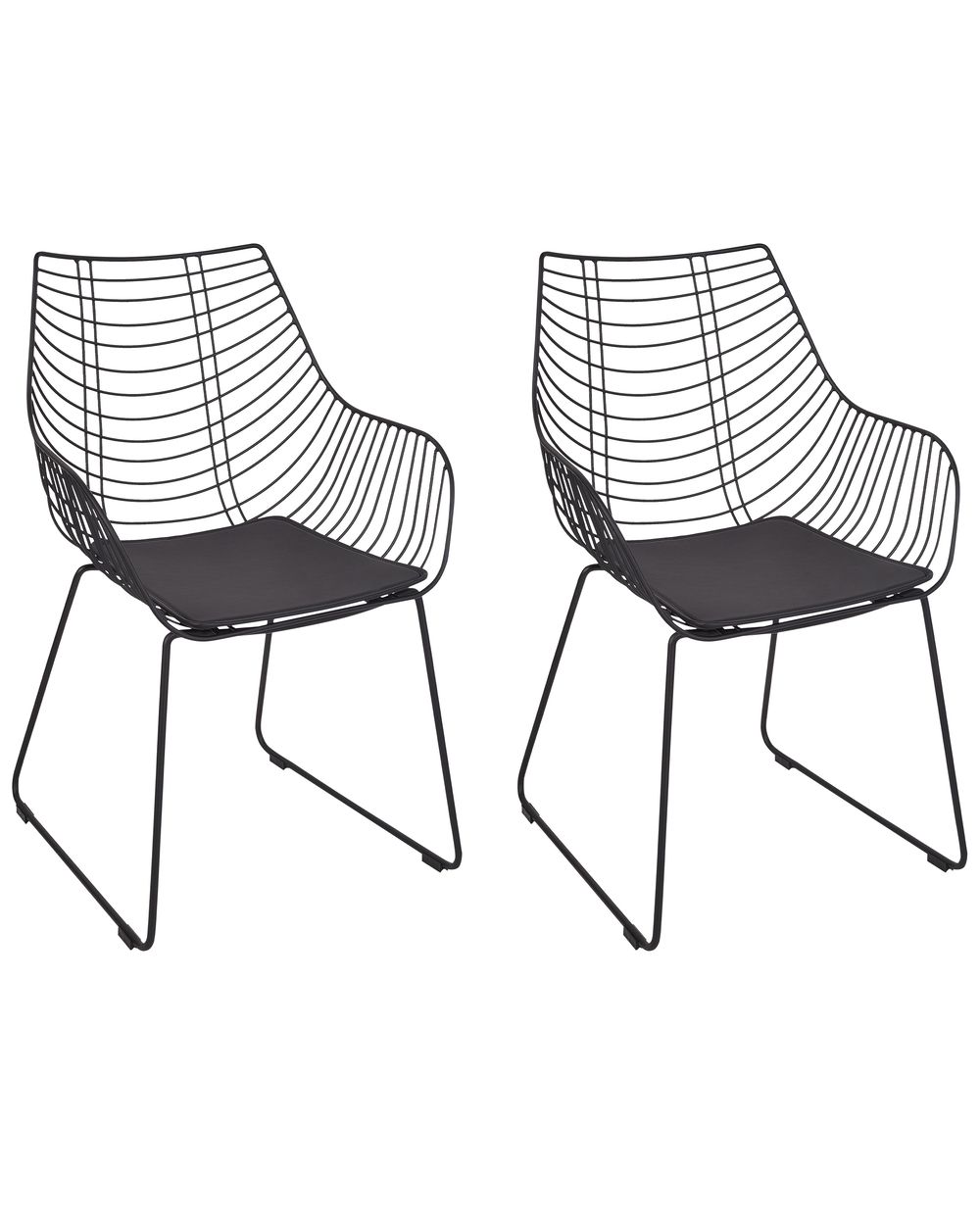 Set of 2 Dining Chairs ANNAPOLIS Metal Black