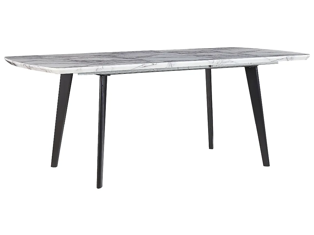 Ausziehbarer Esstisch MOSBY Grauer Marmor 160/200 cm 90 cm
