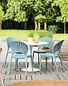 Set of 4 Garden Chairs OSTIA Light Blue