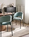 Set of 2 Dining Chairs PENNY Fabric Light Blue