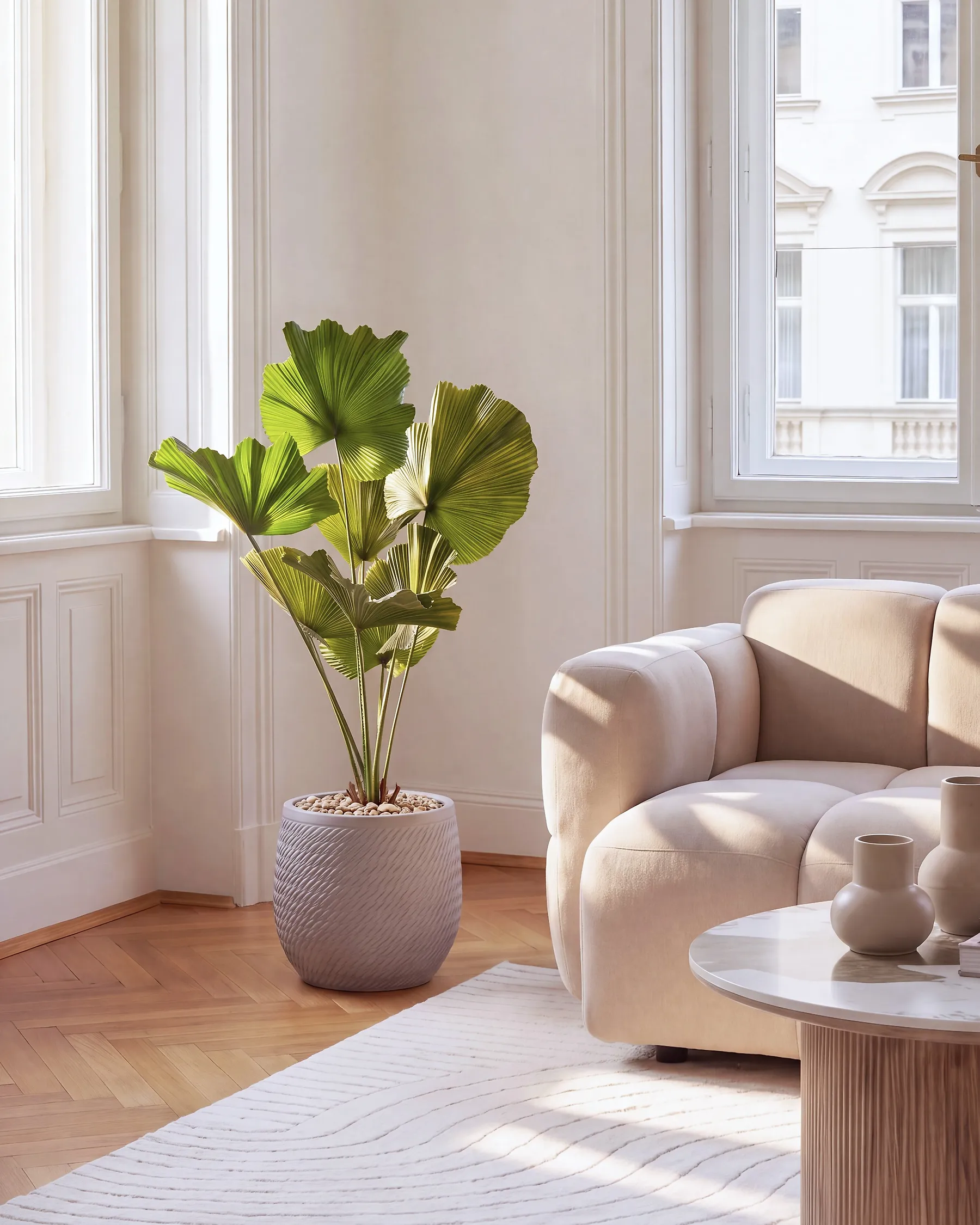 Artificial Plant RUFFLED FAN PALM 98 cm Green_1185281