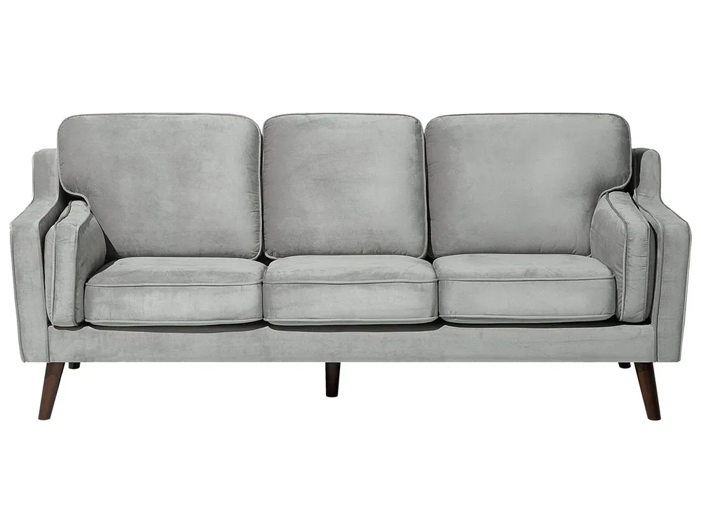 Sofa 3-Sitzer LOKKA Samtstoff Hellgrau
