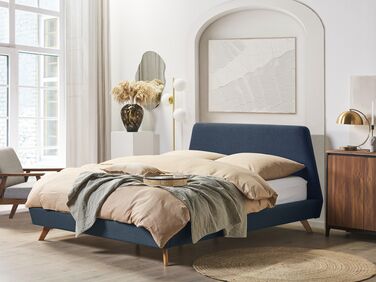 Fabric EU King Size Bed Blue VIENNE