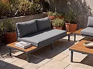 Garden Sofa 2 Seater FIVIZZANO Acacia Wood Dark Grey_1159491